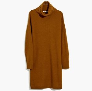 Foldover Turtleneck Sweater Dress
